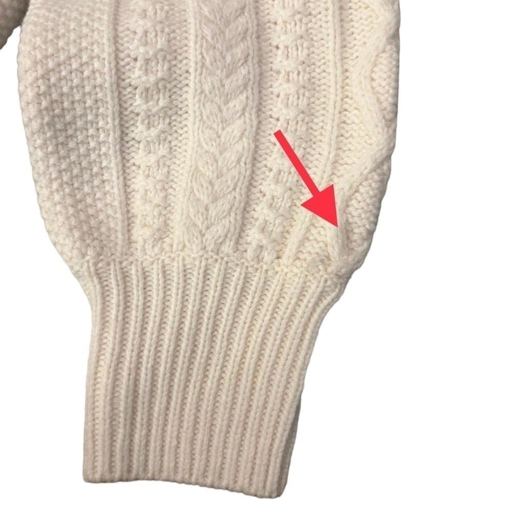 Madewell Hollydene Ruffle Shoulder Merino Wool Pullover Sweater in Antique Cream - Picture 14 of 15